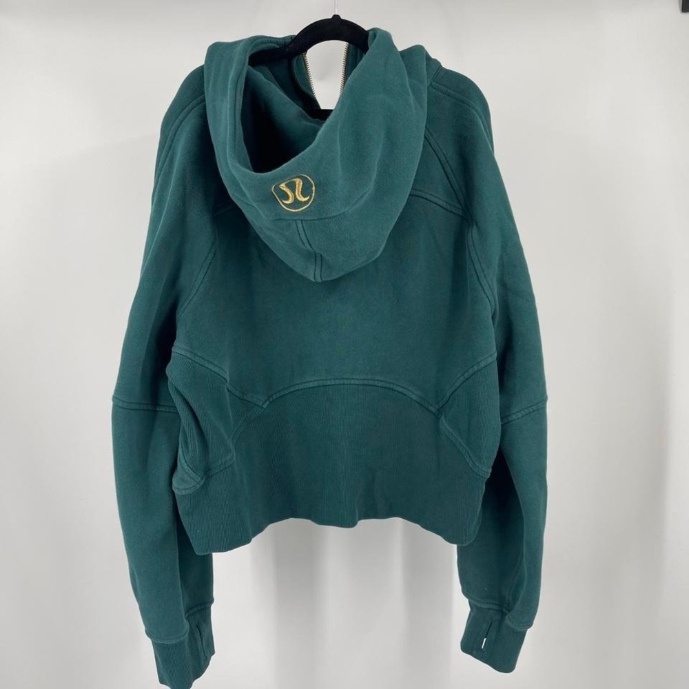 Lululemon Rare Storm Teal Legacy Cropped Half Zip Scuba Sweatshirt Hoodie Medium